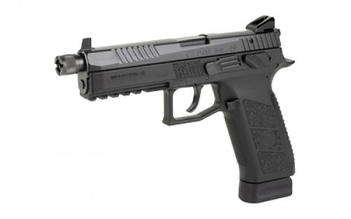 CZ P-09 Suppressor-Ready, Double Action/Single Action, Semi-automatic, Polymer Frame Pistol, Full Size, 9MM, 5.15" Barrel, Threaded Barrel - 1/2X28, Nitride Slide Finish, Black, 3 Interchangeable Backstraps, Fixed Sights, Swappable Safety/Decocker, 21 Rounds, 2 Magazine 89270