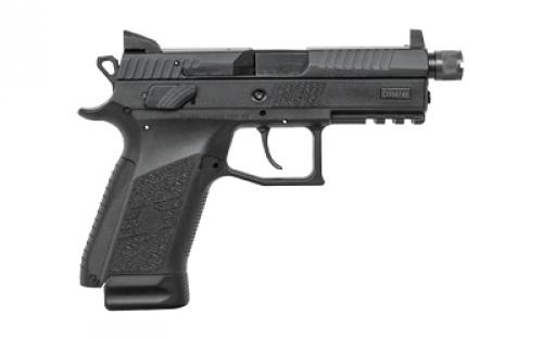 CZ P-07 Suppressor-Ready, Double Action/Single Action, Semi-automatic, Polymer Frame Pistol, Compact, 9MM, 4.36 Barrel, Threaded Barrel - 1/2X28, Nitride Slide Finish, Black, 3 Interchangeable Backstraps, Fixed Sights, Swappable Safety/Decocker, 17 Rounds, 2 Magazine 89289