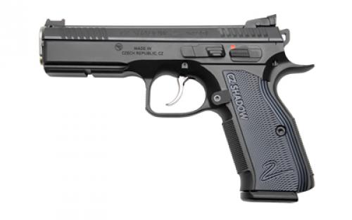 CZ Custom Shadow 2 ACCU, 2023X, Double Action/Single Action, Semi-automatic, Metal Frame Pistol, 9MM, 4.89 Barrel, CZ Custom ACCU Bushing, Polycoat Finish, Black, Aluminum Grips, Adjustable Rear Sight & Fiber Optic Front, 17 Rounds, 2 Magazines 91038