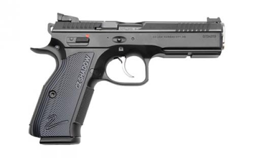 CZ Custom Shadow 2 ACCU, 2023X, Double Action/Single Action, Semi-automatic, Metal Frame Pistol, 9MM, 4.89" Barrel, CZ Custom ACCU Bushing, Polycoat Finish, Black, Aluminum Grips, Adjustable Rear Sight & Fiber Optic Front, 17 Rounds, 2 Magazines 91038