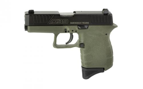 Diamondback Firearms DB9, Semi-automatic, Striker-Fired, Sub-Compact, 9MM, 3 Barrel, Polymer Frame, Olive Drab Green Frame, Black Oxide Finish Slide, Fixed Sights, 6 Rounds, 1 Magazine DB0200P101