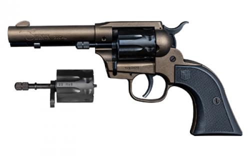 Diamondback Firearms Sidekick, Double Action/Single Action, Metal Frame Revolver, 22 LR/22 WMR, 4.5 Barrel, Zinc, Cerakote Finish, Midnight Bronze, Black Checkered Glass Filled Nylon Grips, Blade Front Sight, Integral Rear Sight, 9 Rounds DB0500A071