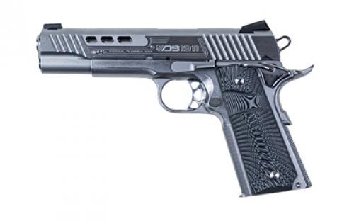 Diamondback Firearms DB1911, 45 ACP, 5 Barrel, Adjustable Novak Sights, Stainless Steel Frame, Stainless Steel Ported Slide w/ Custom Engraving, Skeletonized Aluminum 3-4lbs Trigger, G10 Composite Grips, 8 Rounds, 3 Magazines DB1911SS