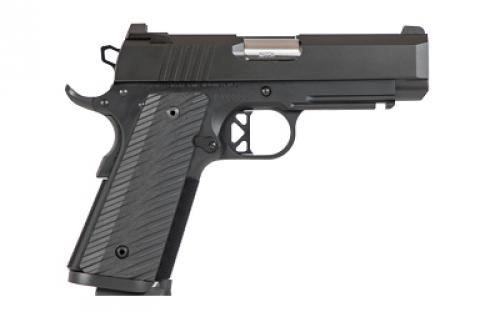 Dan Wesson TCP 9MM, Semi-automatic, 1911, Commander, 9MM, 4" Bull Barrel, Aluminum Frame, Black Finish, G10 Grips, Holds 9 Rds, 1913 Rail, Right Hand, 32oz, Thumb Safety, Brass Bead Front Sight, U-Notch Rear Sight, Optics Ready 01797