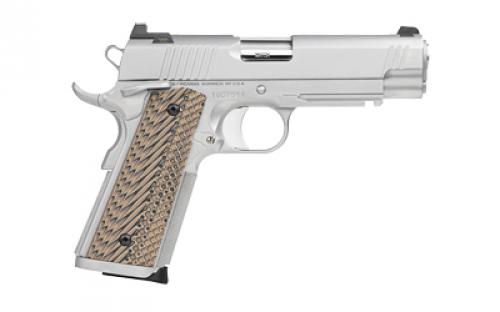 Dan Wesson Specialist Commander, 1911, Semi-automatic, Metal Frame Pistol, Commander, 45 ACP, 4.25" Barrel, Stainless Steel, Bead Blasted Finish, Silver, G10 Grips, Night Sights, Ambi Thumb Safety, 8 Rounds, 2 Magazines 01809