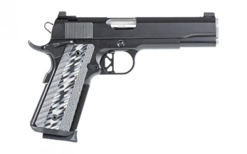 Dan Wesson Valor, Full Size, Semi-automatic, 1911, Full Size, 45ACP, 5" Barrel, Steel Frame, Matte Finish, Black, G10 Grips, Night Sights, 8 Rounds, 2 Magazines 01823