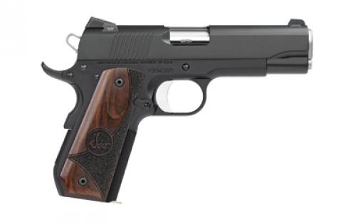 Dan Wesson Guardian, Semi-automatic, 1911, Commander Size, 9MM, Bobbed Aluminum Frame, 4.25" Barrel, Matte Finish, Black, Wood Grips, Night Sights, 9 Rounds, 2 Magazines 01828