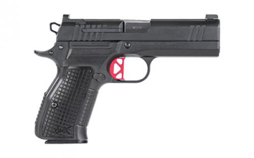 Dan Wesson DWX Compact, Single Action Only, Semi-automatic, Metal Frame Pistol, Compact, 9MM, 4" Barrel, Aluminum Frame, Anodized Finish, Black, Aluminum Grips, Ambidextrous Safety, Front Night Sight Blacked Out Rear Sights, No Rail, 15 Rounds, 1 Magazine 92102