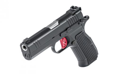 Dan Wesson DWX Compact, Single Action Only, Semi-automatic, Metal Frame Pistol, Compact, 9MM, 4" Barrel, Aluminum Frame, Anodized Finish, Black, Aluminum Grips, Ambidextrous Safety, Front Night Sight Blacked Out Rear Sights, No Rail, 15 Rounds, 1 Magazine 92102