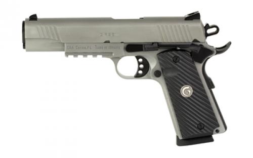 Girsan MC1911S, Semi-automatic, 1911, Metal Frame Pistol , Full Size, 45ACP, 5 Barrel, Stainless Finish, Silver, Synthetic Grips, Extended Beavertail, Accessory Rail, Fixed Novak Sights, 8 Rounds, 1 Magazine 390056