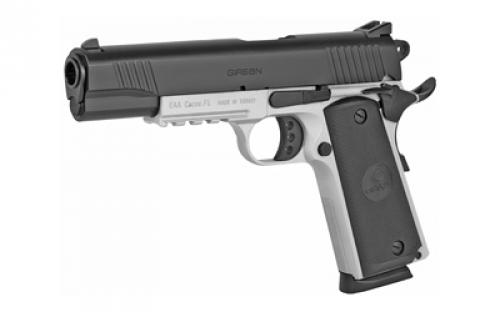 Girsan MC1911S, Semi-automatic, 1911, Full Size, 45ACP, 5" Barrel, Steel Frame, Two-Tone Finish, Synthetic Grips, Extended Beavertail, Accessory Rail, Fixed Novak Sights, 8 Rounds, 1 Magazine 390062