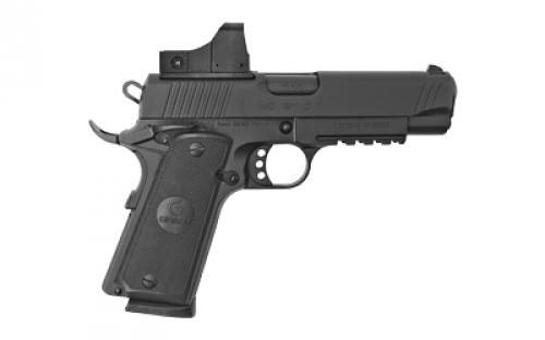 Girsan MC1911C, 5MOA Optic Included, Semi-automatic, 1911 Commander Model, 45ACP, 4.4 Barrel, Steel Frame, Black, Synthetic Grips, Extended Beavertail, Accessory Rail, Fixed Sights, Optics Adapter Plate, 8 Rounds, 1 Magazine 390071