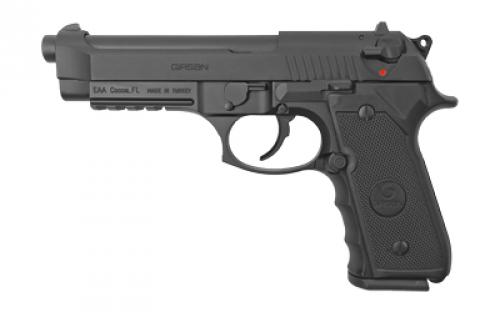 Girsan REGARD MC, Double Action/Single Action, Semi-automatic, Metal Frame Pistol, Full Size, 9MM, 4.9 Barrel, Alloy Frame, Matte Finish, Black, Synthetic Grips, Ambidextrous Safety, Decocker, Accessory Rail, Fixed Sights, 18 Rounds, 1 Magazine 390080