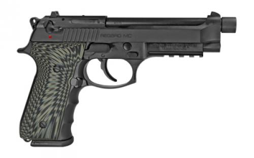 Girsan REGARD MC BX, Semi-automatic, DA/SA, Full Size, 9MM, 5.2" Threaded Barrel, Alloy Frame, Black, G10 Grips, Ambidextrous Safety, Decocker, Accessory Rail, Fixed Sights, 18 Rounds, 1 Magazine 390081