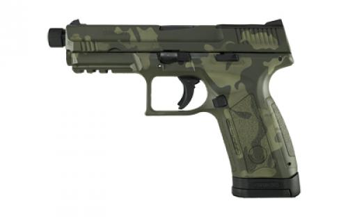 Girsan MC9 Disrupter, Striker Fired, Semi-automatic, Polymer Framed Pistol, 9MM, 4.6 Threaded Barrel, Optics Ready Slide, Camo Finish, Olive Drab Green, Interchangeable Back Straps, 17 Rounds, 1 Magazine 390365