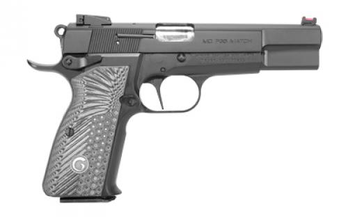 Girsan MCP35 Match, Semi-automatic, Single Action, Metal Frame Pistol, Full Size, 9MM, 4.87" Barrel, Steel Framed Pistol, Blued Finish, G10 Grips, Ambidextrous Safety, Fiber Optic Front Sight/Adjustable Rear, 15 Rounds, 1 Magazine 390465