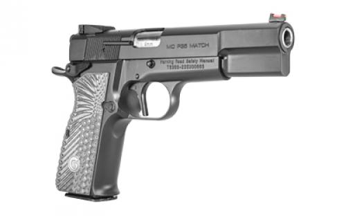 Girsan MCP35 Match, Semi-automatic, Single Action, Metal Frame Pistol, Full Size, 9MM, 4.87" Barrel, Steel Framed Pistol, Blued Finish, G10 Grips, Ambidextrous Safety, Fiber Optic Front Sight/Adjustable Rear, 15 Rounds, 1 Magazine 390465