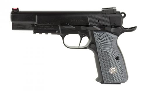 Girsan MCP35 OPs, Semi-automatic, Single Action, Full Size, 9MM, 4.87 Barrel, Steel Framed Pistol, Blued Finish, G10 Grips, Ambidextrous Safety, Dovetail Rear Adjustable Sights, Fiber Optic Front Sight,  Accessory Rail, 15 Rounds, 1 Magazine 390470