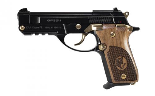 Girsan MC14T Lady Tip-Up, Semi-automatic, Double Action/Single Action, 380 ACP, 4.5 Ported Tip Up Barrel, Blued Finish, Black, Gold Controls, Ambidextrous Safety, Wood Checkered Grips, 13 Rounds, 1 Magazine 390880