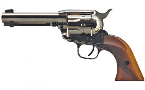 European American Armory Bounty Hunter, Single Action Army, 22LR & 22WMR, 4.75 Barrel, Alloy Frame, Nickel Finish, Walnut Grips, Fixed Sights, 8 Rounds 771125