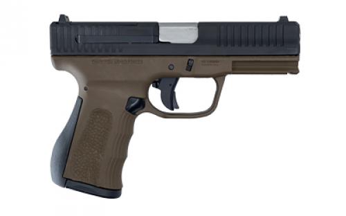 FMK Firearms 9C1-G3, Striker Fired, Semi-Automatic, Polymer Frame Pistol, Compact, 9MM, 3.87" Stainless Steel Barrel, Optic Ready Slide, Matte Finish, Two-Tone, Black Slide/Bronze Frame, Fixed Sights, 804 Elite Fast Action Trigger, Picatinny Accessory Rail, 10 Rounds, 1 Magazine FMKG39BB