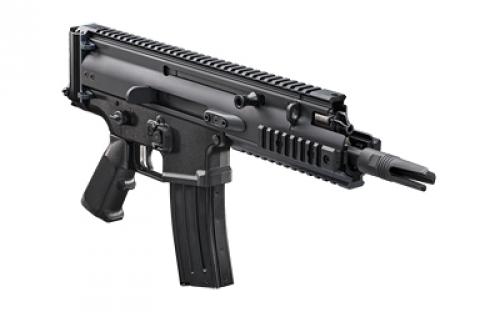 FN America Scar 15P, Semi-automatic Pistol, 556NATO, 7.5" Barrel, 3 Prong Flash hider, Anodized Finish, Black, Non Reciprocating Charging Handle, Short Stroke Gas System, Polymer Grip, Vertical Rear Picatinny Rail with Sling QD Cup, Ambidextrous Safety and Magazine Release, 30 Rounds, 1 Magazine, Includes Premium Zipped Case 38-101240