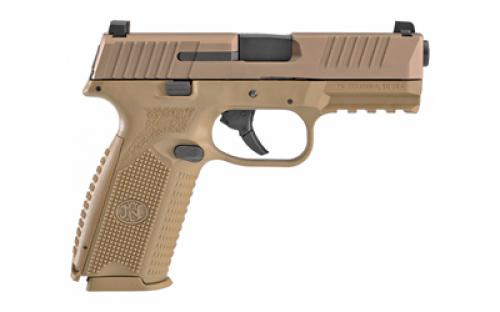 FN America FN 509, Semi-automatic, Striker Fired, Full Size, 9MM, 4" Barrel, Polymer Frame, FDE Finish, 2-17Rd Magazines, 3 Dot Sights, Non-Manual Safety 66-100489