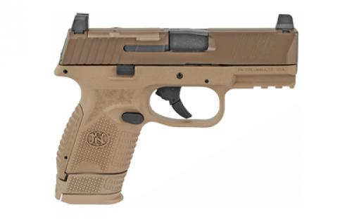 FN America FN 509, MRD, Semi-automatic, Striker Fired, Compact, 9MM, 3.7" Barrel, Polymer Frame, Flat Dark Earth Finish, 1-12Rd, 1-15Rd, Non-Manual Safety, Interchangeable Backstraps, FN Optics Mounting System, Ambi Slide Stop Lever, Ambi Magazine Release, FN Soft Case, Rail, Front Serrations, Loaded Chamber Indicator 66-100574