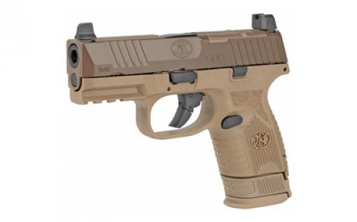 FN America FN 509, MRD, Semi-automatic, Striker Fired, Compact, 9MM, 3.7" Barrel, Polymer Frame, Flat Dark Earth Finish, 1-12Rd, 1-15Rd, Non-Manual Safety, Interchangeable Backstraps, FN Optics Mounting System, Ambi Slide Stop Lever, Ambi Magazine Release, FN Soft Case, Rail, Front Serrations, Loaded Chamber Indicator 66-100574