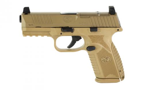 FN America FN 509 Midsize MRD, Semi-automatic, Striker Fired, Mid-Size, 9MM, 4 Barrel, Polymer Frame, Flat Dark Earth Finish, 2-15Rd, Ambidextrous Controls, Non-Manual Safety, Optics Ready 66-100741