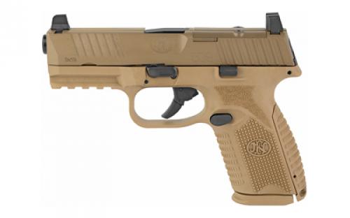 FN America FN 509 Midsize MRD, Semi-automatic, Striker Fired, Mid-Size, 9MM, 4 Barrel, Polymer Frame, Flat Dark Earth, 2-10Rd, Ambidextrous Controls, Non-Manual Safety, Optics Ready 66-100742