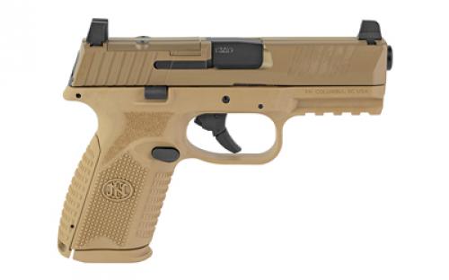 FN America FN 509 Midsize MRD, Semi-automatic, Striker Fired, Mid-Size, 9MM, 4" Barrel, Polymer Frame, Flat Dark Earth, 2-10Rd, Ambidextrous Controls, Non-Manual Safety, Optics Ready 66-100742