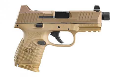 FN America FN509 Compact Tactical, Semi-automatic, Striker Fired, Compact, 9MM, 4.32" Threaded Barrel, Polymer Frame, Flat Dark Earth Finish, Suppressor-Height Night Sights, Optics Ready, 2 Magazines, 1-12Rd, 1-24Rd 66-100780