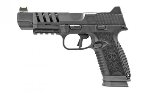 FN America FN 509 LS Edge, Semi-automatic, Striker Fired, Full Size, 9MM, 5" Barrel, Graphite, Fiber Optic Sights, Long Slide, PVD Finish, Polymer Frame, Five MRD Mounting Plates, Two Frame Backstraps, 17Rd, 3 Magazines 66-100843