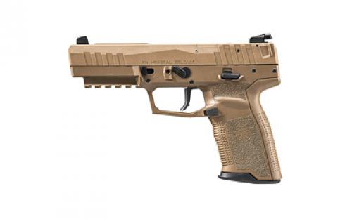 FN America Five seveN MRD, Striker Fired, Semi-automatic, Polymer Frame Pistol, Full Size, 5.7X28MM, 4.8 Barrel, Matte Finish, Flat Dark Earth, Stippled Textured Grip, Optic Ready, Adjustable Sights, Ambidextrous, 20 Rounds, 2 Magazines, Includes Ballistic Zippered Case 66-101275