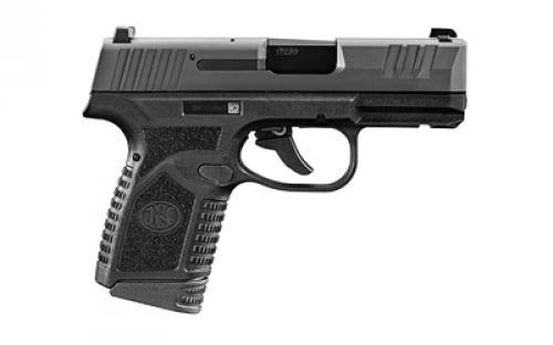 FN America Reflex, Semi-automatic Pistol, Polymer Frame, Internal Hammer Fired, Single Action Only, Micro Compact, 9MM, 3.3" Cold Hammer Forged Barrel, PVD Finish, Black, Non-Manual Safety, Tritium Front Sight, 2 Dot Rear Sight, 2 Magazines, (1) 15 Round, (1) 11 Round 66-101408