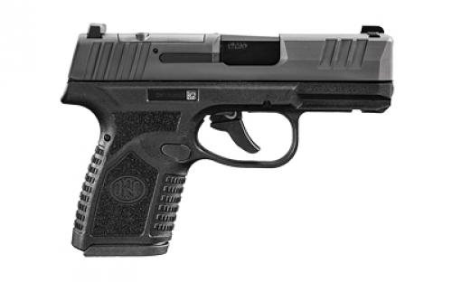 FN America Reflex MRD, Semi-automatic Pistol, Polymer Frame, Internal Hammer Fired, Single Action Only, Micro Compact, 9MM, 3.3" Cold Hammer Forged Barrel, PVD Finish, Black, Optics Ready, Non-Manual Safety, Tritium Front Sight, 2 Dot Rear Sight, 2 Magazines, 10 Rounds 66-101414