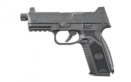 FN America FN 509 Tactical, Semi-automatic, Striker Fired, Full Size, 9MM, 4.5 Threaded Barrel, Polymer Frame, Black, 5-10Rd Magazines, Suppressor Height Night Sights, Low Profile Optics Mounting System, Interchangeable Backstraps, Soft Case 66-101650