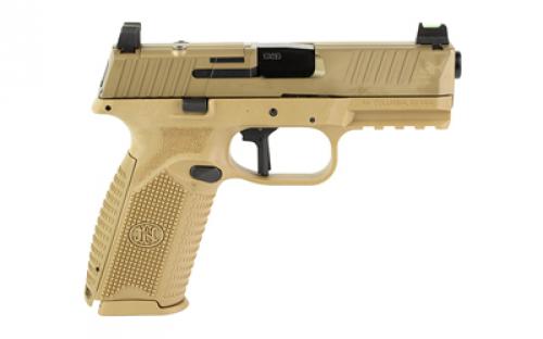 FN America Law Enf 509 MRD FOS, Striker Fired, Semi-automatic, Polymer Frame Pistol, Full Size, 9MM, 4" Cold Hammer Forged Barrel, Flat Dark Earth, Interchangeable Grip Backstraps, Fiber Optic Sights, Optics Ready ACRO Mounting Plate Included, 2-17Rd, 3-24Rd Magazines 66-101653