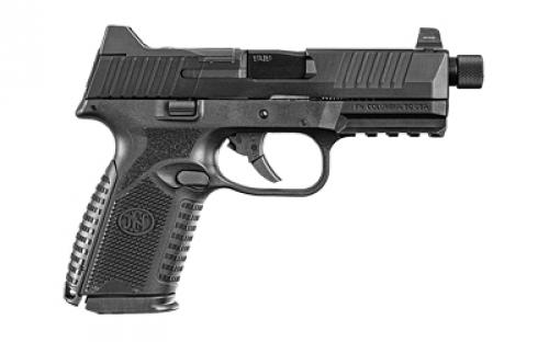 FN America FN509M Tactical, Semi-automatic, Striker Fired, Polymer Frame Pistol, Mid-Size, 9MM, 4.5" Barrel, Threaded 1/2x28", PVD Finish, Black, Optic Ready, Flat Faced Trigger, Suppressor Height 3 Dot Night Sights, Non-Manual Safety, 5 Magazines, (1)-15 Round and (4)- 24 Round, Includes Ballistic Case and (2) Backstraps 66-101711