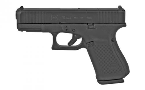 Glock 19 Gen5 MOS, Striker Fired, Semi-automatic, Polymer Frame Pistol, Compact, 9MM, 4.02 Barrel, nDLC Finish, Black, Fixed Sights, 15 Rounds, 2 Magazines, Right Hand G19515MOSAUT