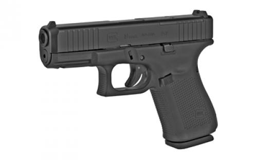 Glock 19 Gen5 MOS, Striker Fired, Semi-automatic, Polymer Frame Pistol, Compact, 9MM, 4.02" Barrel, nDLC Finish, Black, Fixed Sights, 15 Rounds, 2 Magazines, Right Hand G19515MOSAUT