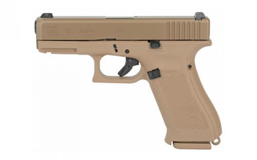 Glock 19X, Striker Fired, Semi-automatic, Polymer Frame Pistol, Compact, 9MM, 4.02 Barrel, PVD Finish, Coyote, Glock Night Sights, 3 Magazines, (2)-19 Round and (1)-17 Round, Right Hand G19X17AUT