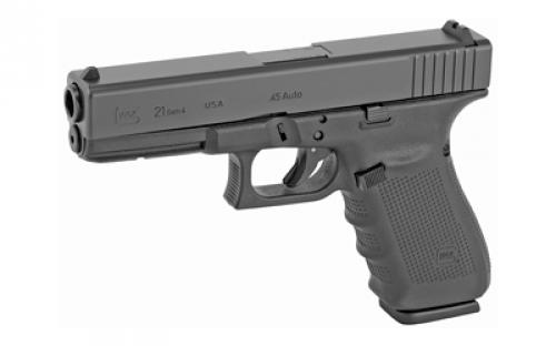 Glock 21 Gen4, Striker Fired, Semi-automatic, Polymer Frame Pistol, Full Size, 45 ACP, 4.61" Barrel, Matte Finish, Black, Fixed Sights, 13 Rounds, 2 Magazines, Right Hand G21413US