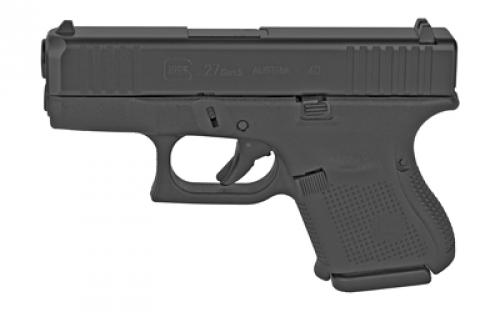 Glock 27, GEN 3, Semi-automatic, Striker Fired, Sub-Compact, 40 S&W, 3.43, Black, Polymer, 9 Rounds, 2 Mags, Fixed Sights, DLC G27US