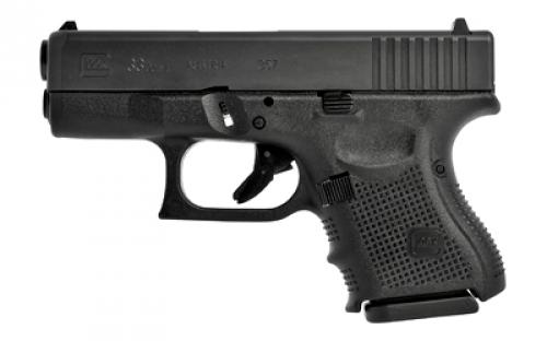 Glock 33, GEN 4, Semi-automatic, Striker Fired, Sub-Compact, 357 Sig, 3.43, Black, Interchangeable, 9 Rounds, 2 Mags, Fixed Sights, Polymer, Matte G334AUT