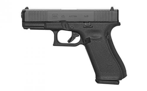 Glock 45, Striker Fired, Semi-automatic, Polymer Frame Pistol, Compact, 9MM, 4.02 Barrel, nDLC Finish, Black, Fixed Sights, 17 Rounds, 2 Magazines, Right Hand G4517AUT