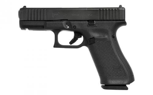 Glock 45 M.O.S., Semi-automatic, Striker Fired, Polymer Framed Pistol, Compact, 9MM, 4.02 Barrel, DLC Finish, Black, Interchangeable, Fixed Sights, 17 Rounds, 2 Magazines G4517MOSUS