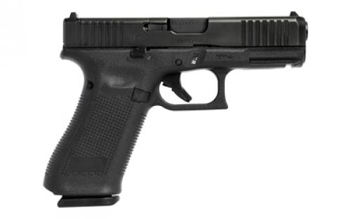 Glock 45 M.O.S., Semi-automatic, Striker Fired, Polymer Framed Pistol, Compact, 9MM, 4.02" Barrel, DLC Finish, Black, Interchangeable, Fixed Sights, 17 Rounds, 2 Magazines G4517MOSUS