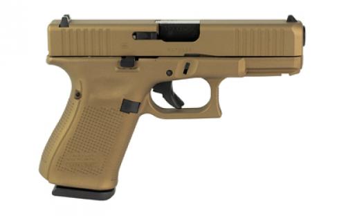 Glock 19 GEN 5, Semi-automatic, Striker Fired, Compact, 9MM, 4.02" Barrel, Front Serrations, Cerakote Finish, Burnt Bronze,  15 Rounds, 3 Magazines PA195S204-BB